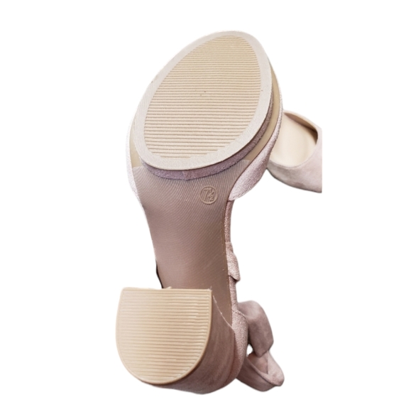 New Lulus Dorian Blush Suede Lace-Up Platform Heels sz 7.5 - Picture 5 of 5